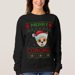 Sudadera Merry Corgmas Santa Hat Coincidiendo con el Corgi 