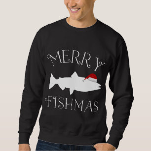 Sudadera Merry Fishmas Fish Santa Hat Navidades