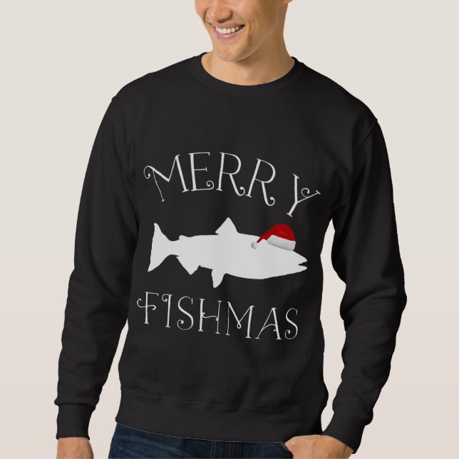 Sudadera Merry Fishmas Fish Santa Hat Navidades (Anverso)