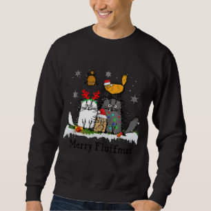 Sudadera Merry Fluffmas Funny Cat Fluffy Navidades Luces X