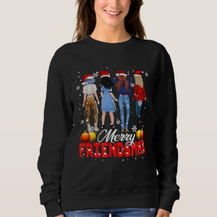Sudadera Merry Friendsmas Navidades Cute Santa Chicas Mujer