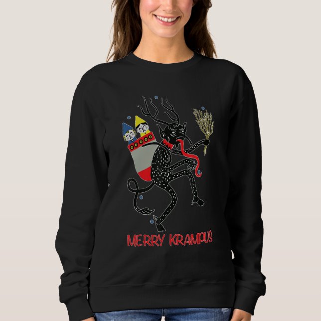 Sudadera Merry Krampus Horror Krampus Devil Caught Naughty  (Anverso)