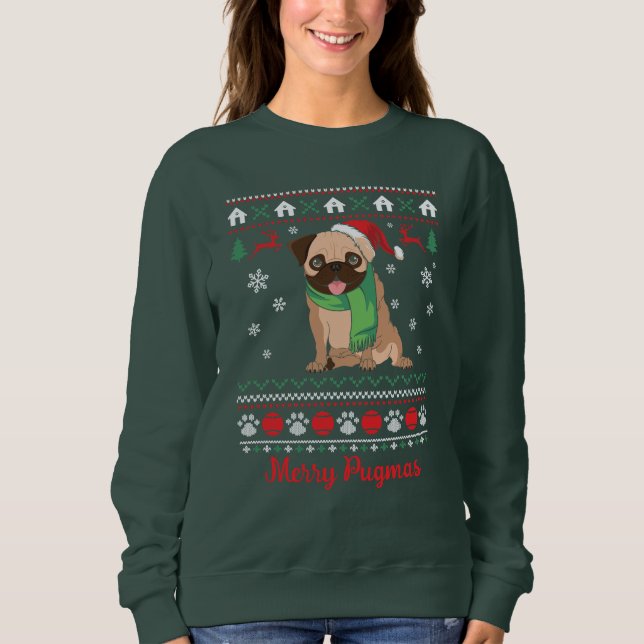 Sudadera Merry Pugmas Ugly (Anverso)