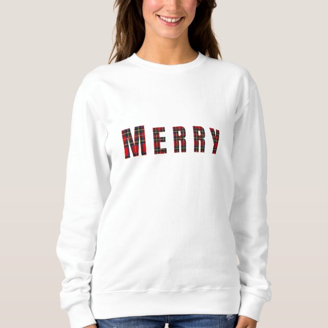 Sudadera MERRY Royal Stewart Red Christmas Plaid (Anverso)