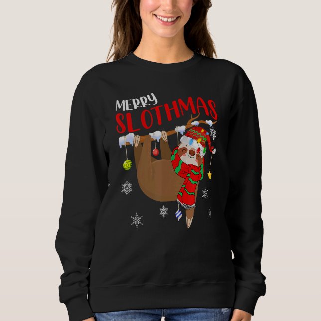 Sudadera Merry Slothmas Happy Christmas  Sloth Noel Snow 1 (Anverso)