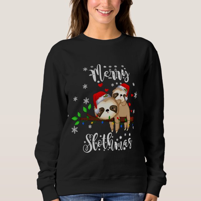 Sudadera Merry Slothmas Navidades Pajama Sloth (Anverso)