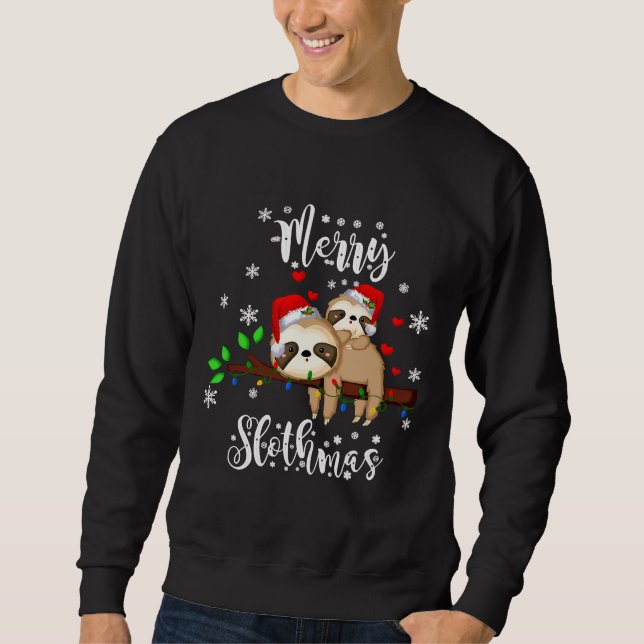 Sudadera Merry Slothmas Navidades Pajama Sloth (Anverso)