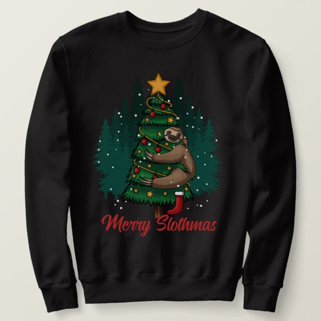 Sudadera Merry Slothmas - Navidades Sloatshirt (Anverso del diseño)