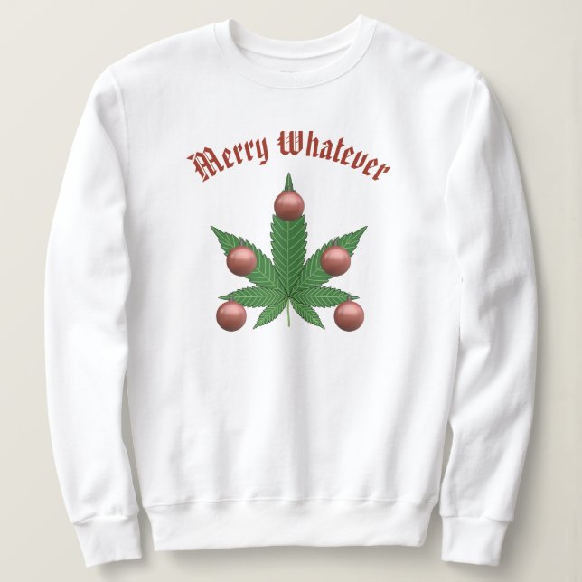 Sudadera Merry What Funny Weaf Leaf Christmas Tree (Anverso del diseño)
