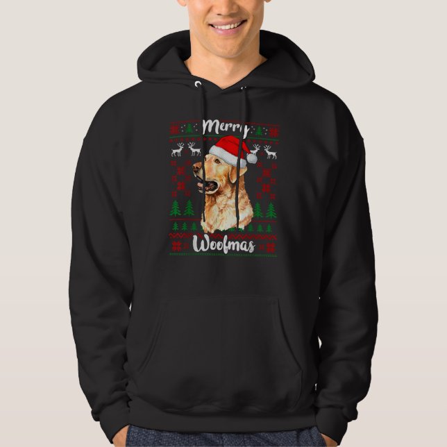 Sudadera Merry Woofmas Golden Retriever Dog Navidades Dog X (Anverso)