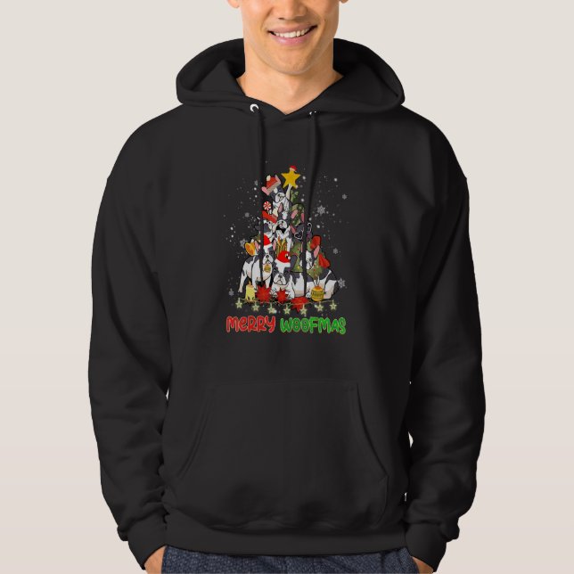 Sudadera Merry Woofmas Merry Christmas For Boston Terrier D (Anverso)