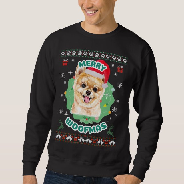 Sudadera Merry Woofmas Pomeranian (Anverso)