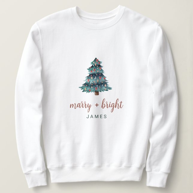 Sudadera Merry y Bright | Árbol de Navidad Boho (Anverso del diseño)