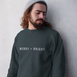 Sudadera Merry y Bright | Elegantes Navidades verdes oscuro