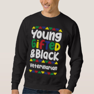 Sudadera Mes de historia joven y negra veterinaria
