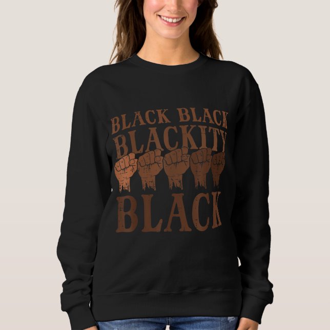 Sudadera Mes de historia negra negra africano BHM Melanin M (Anverso)