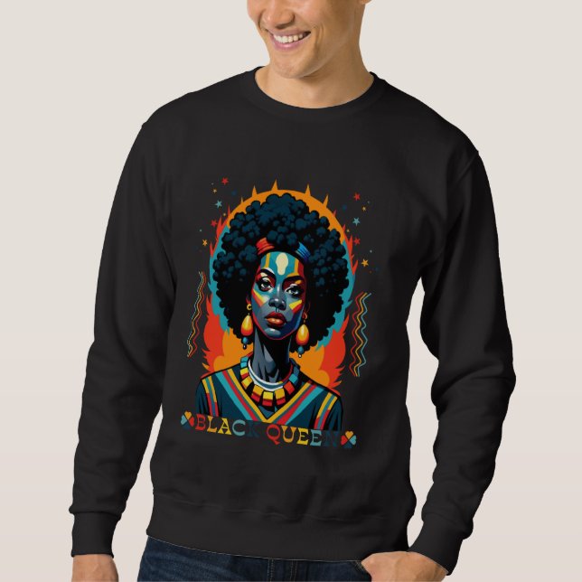 Sudadera Mes de historia negra Reina negra afroamericana J (Anverso)
