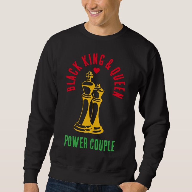 Sudadera Mes de historia negra VALENTINE King Queen Chess (Anverso)