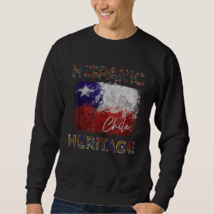 Sudadera Mes de la Herencia Hispana Bandera de Chile Latino