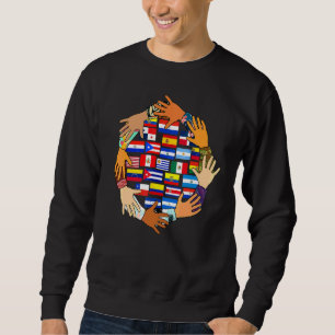 Sudadera Mes de la Herencia Hispana Banderas de Todos los P