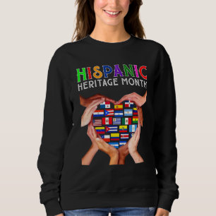 Sudadera Mes de la Herencia Hispana Forma de Corazón Mano C