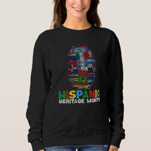 Sudadera Mes de la Herencia Hispana Huella Dactilar País La