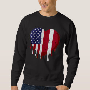 Sudadera Mes de la herencia letona norteamericana Corazón d