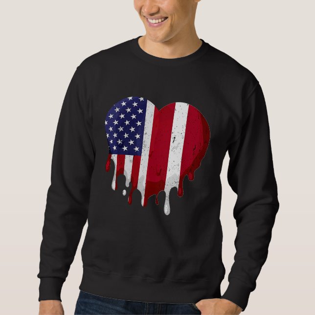 Sudadera Mes de la herencia letona norteamericana Corazón d (Anverso)