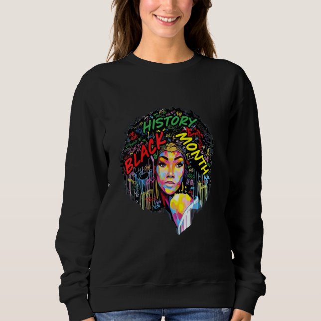 Sudadera Mes de la historia negra arte de la palabra afro g (Anverso)