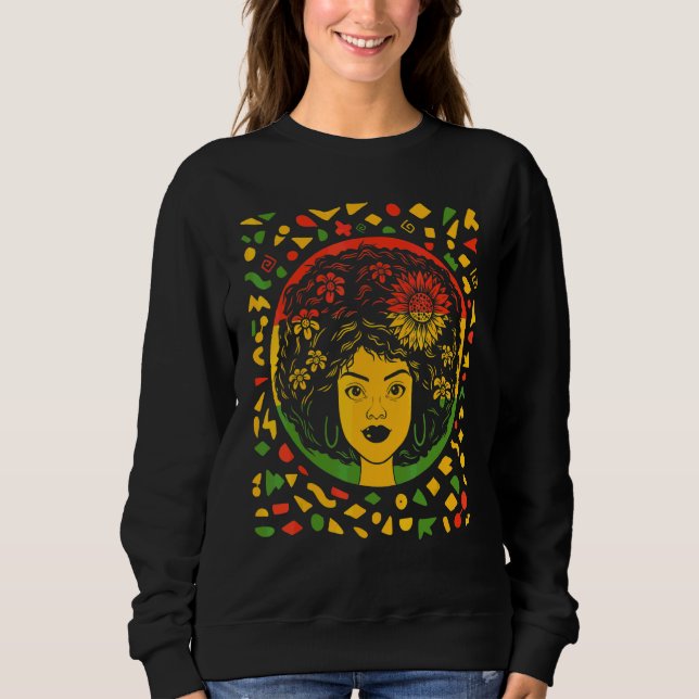 Sudadera Mes de la historia negra de la mujer africana con  (Anverso)