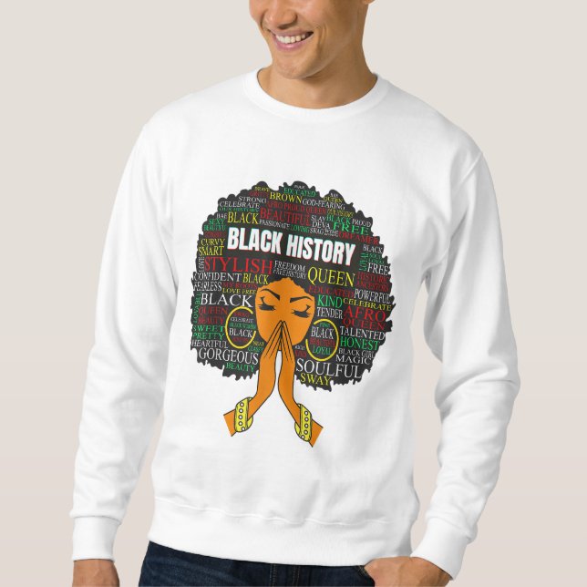 Sudadera Mes de la Historia Negra Melanin Queens Sista Quee (Anverso)