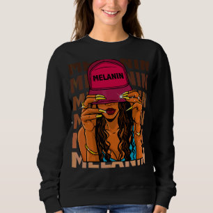 Sudadera Mes de la Historia Negra Mujer Africana Afro Melan