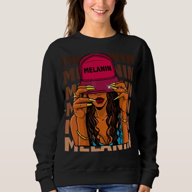 Sudadera Mes de la Historia Negra Mujer Africana Afro Melan (Anverso)