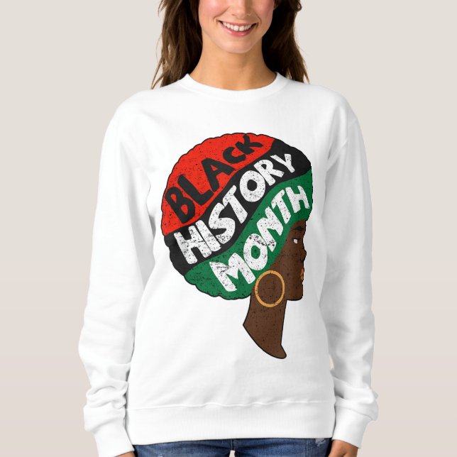 Sudadera Mes de la historia negra: Orgullosa reina africana (Anverso)