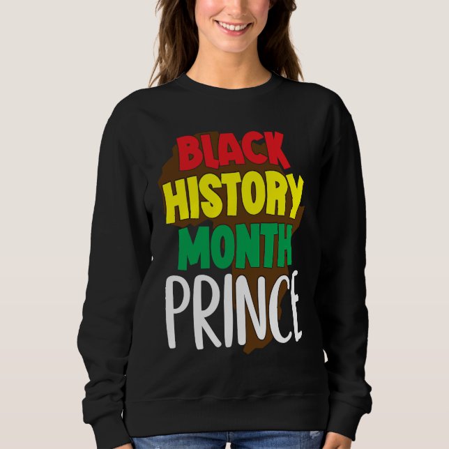 Sudadera Mes de la Historia Negra Príncipe Jóvenes Afroamer (Anverso)