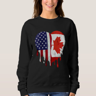 Sudadera Mes del Patrimonio Canadiense Americano Bandera de