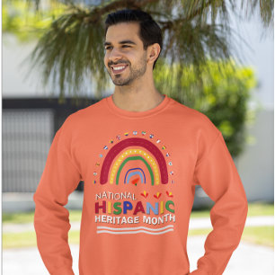 Sudadera Mes del patrimonio hispano: arcoiris y banderas