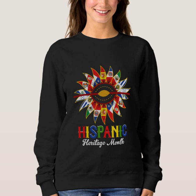 Sudadera Mes del patrimonio hispano, países hispanos marcan (Anverso)
