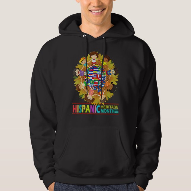 Sudadera Mes del patrimonio hispano Países latinos marcan e (Anverso)