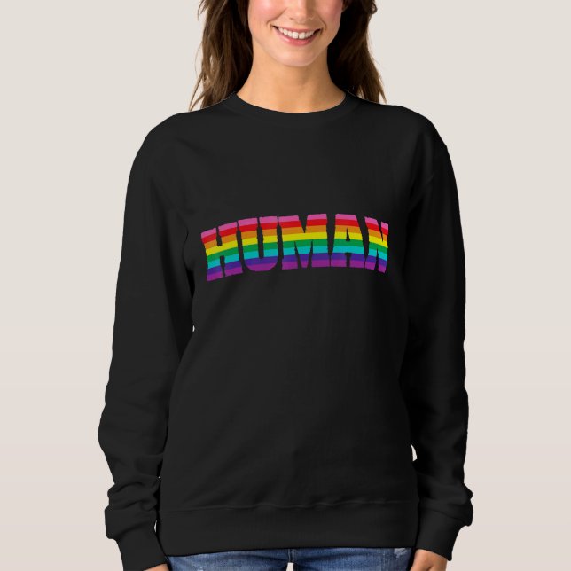Sudadera Mes gay con bandera LGBTQ Transgénero Rainbow Les (Anverso)