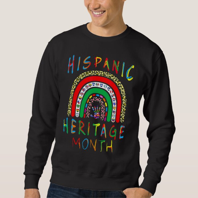 Sudadera Mes Nacional de la Herencia Hispana Arcoíris Todos (Anverso)