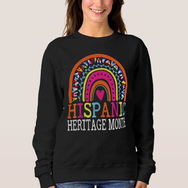 Sudadera Mes Nacional de la Herencia Hispana Arcoíris Todos (Anverso)