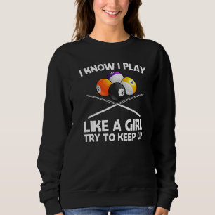 Sudadera Mesa de billar genial para niñas, juego de billar 