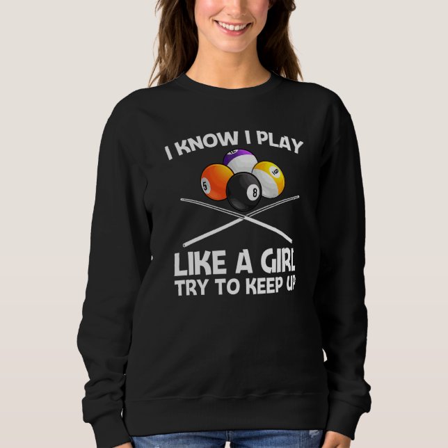 Sudadera Mesa de billar genial para niñas, juego de billar  (Anverso)