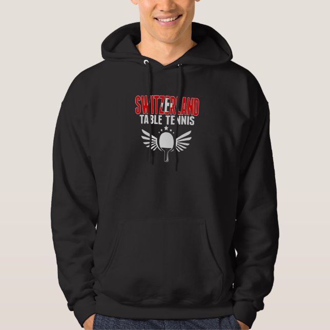 Sudadera Mesa de tenis de Suiza   Apoyo de ping pong suizo (Anverso)