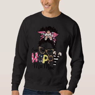 Sudadera Messy Bun Bunny One Hoppy Meemaw Leopard Happy Eas