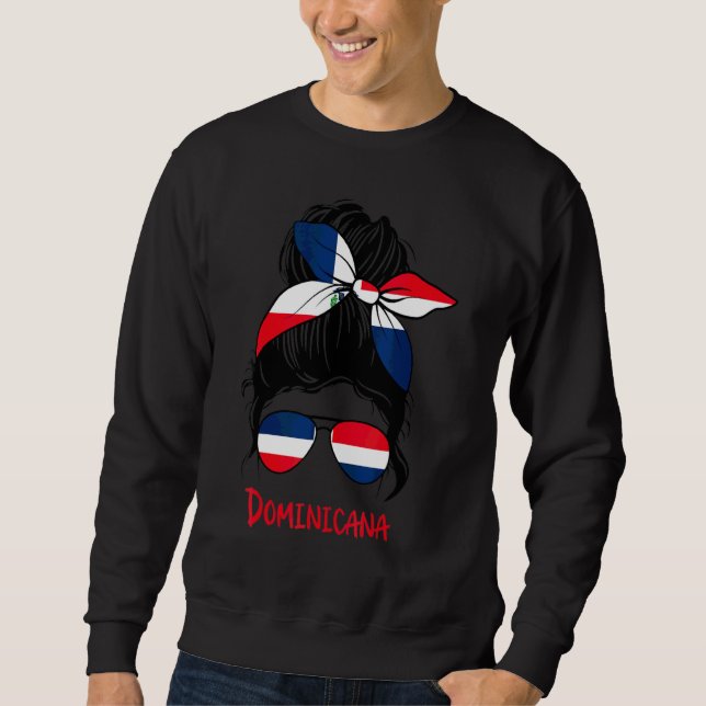 Sudadera Messy Bun Hair Dominicana Chica Dominicana (Anverso)