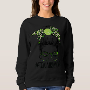 Sudadera Messy Bun Hair Tennis Mamá feliz día de la madre