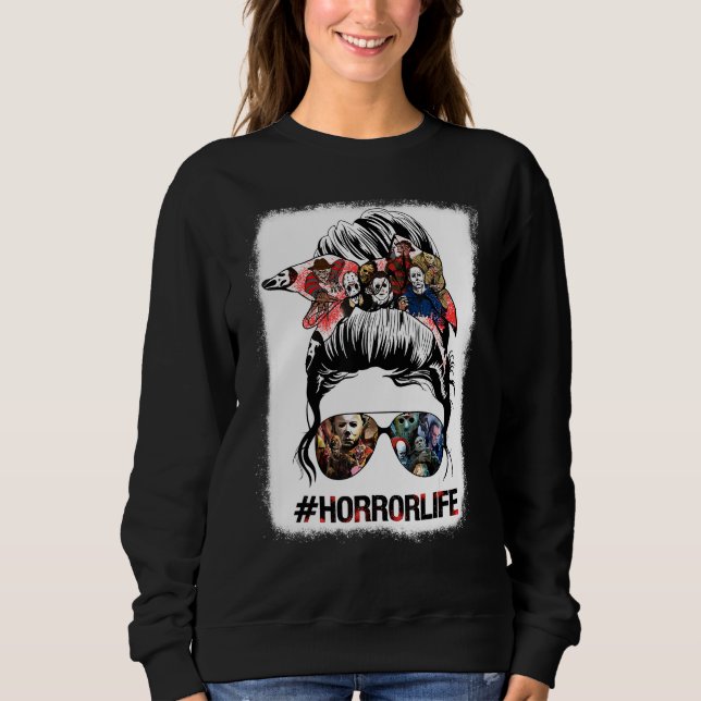 Sudadera Messy Bun Horror Life Traje Ropa Esencial (Anverso)