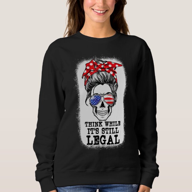 Sudadera Messy Bun Skull Piensa Que Mientras Sigue Siendo L (Anverso)